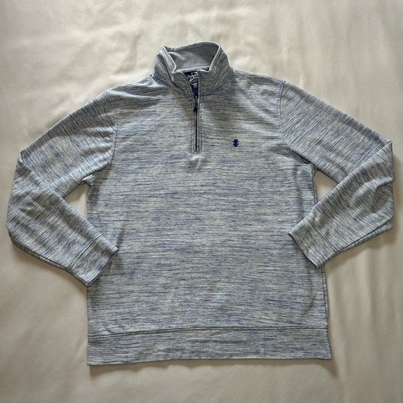 Men’s Izod Blue / White Long Sleeve Quarter Zip Jacket - Picture 3 of 5